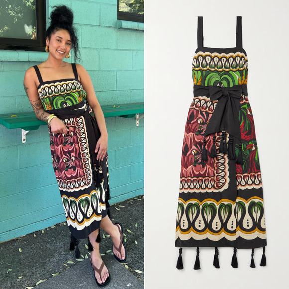 NWT Farm Rio Coconut Tree Flow Lenzing™ Euroflax™ Dress size Large Sustainable - Picture 1 of 9